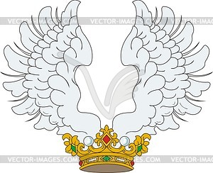 Геральдическая корона с крыльями - векторный клипарт