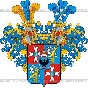 Golenishchev-Kutuzov-Tolstoi, family coat of arms - vector clipart