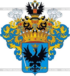 Golenishchev-Kutuzov earl, family coat of arms - vector clipart