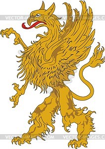 Heraldic supporter griffin - vector clipart