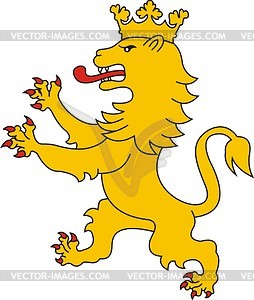 Heraldic supporter - lion - vector image