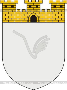 Heraldic shield with crown - vector clipart