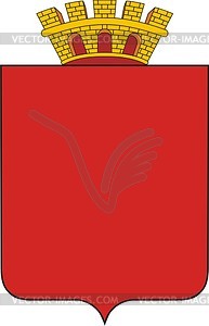Heraldic shield with crown - vector image