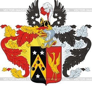 Zhuravlyov, family coat of arms - vector clipart