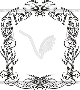 Decorative frame wreath - vector clip art