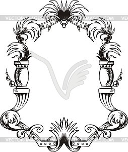 Decorative frame wreath - vector image