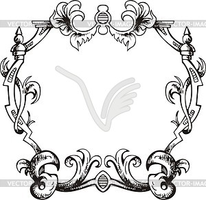 Decorative frame wreath - vector clip art