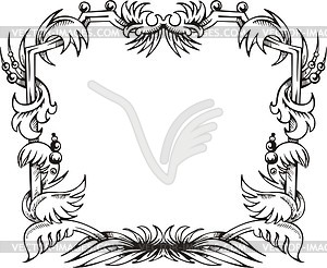 Decorative frame wreath - vector clipart