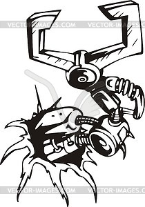 Biomechanical arm - vector clip art