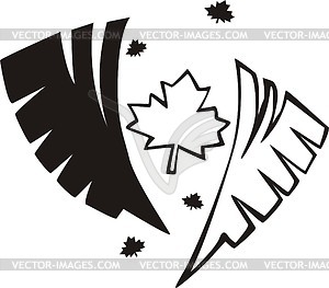 Maple leaf flame - vector image