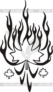 Maple leaf flame - vector image