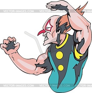Angry clown - vector image