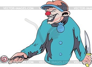 Angry clown - vector clipart