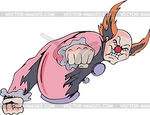 Angry clown - color vector clipart