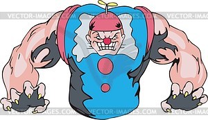 Angry clown - vector image