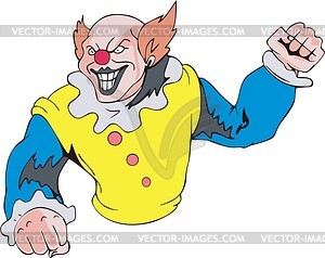 Angry clown - vector image