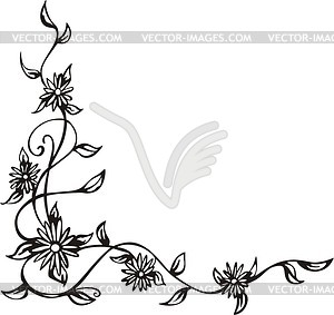 Ornamental floral corner - vector image