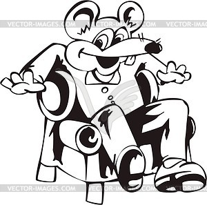 Funny mouse cartoon - vector image