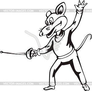 Funny mouse cartoon - vector clipart