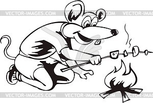 Funny mouse cartoon - vector image