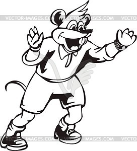 Funny mouse cartoon - vector image