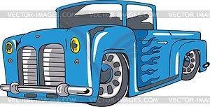 Vintage pickup flame - vector image