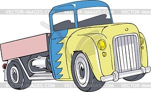 Vintage pickup flame - vector clipart