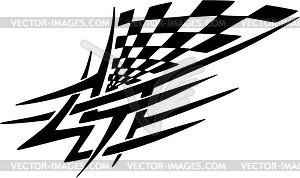 Racing graphics - white & black vector clipart