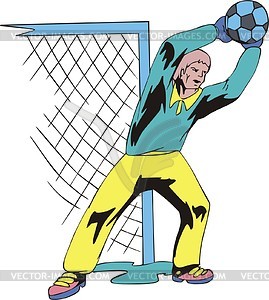 Goalkeeper - color vector clipart