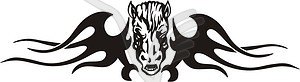 Symmetrical tribal tattoo with horse head - vector clipart