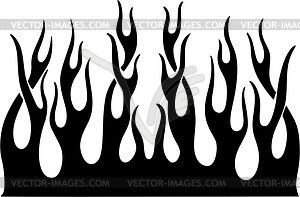Vertical flame - white & black vector clipart