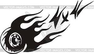 4x4 wheel flame - vector clipart