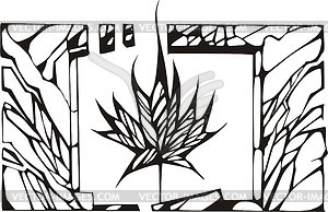 Maple leaf tribal tattoo - vector clip art