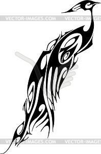 Bird tattoo - vector clipart / vector image