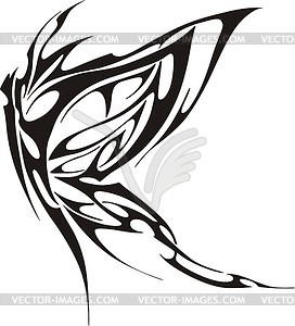 Butterfly tattoo - white & black vector clipart