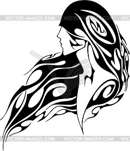 Girl tattoo - vector image