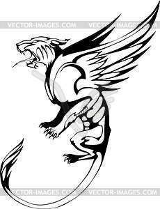 Winged tiger - vector image