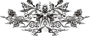 Symmetrical floral decoration - vector clipart