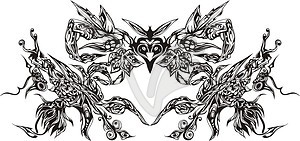 Symmetrical floral decoration - vector image