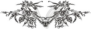 Symmetrical floral decoration - royalty-free vector image