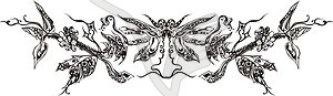 Symmetrical floral decoration - vector clip art