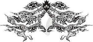 Symmetrical floral decoration - vector clipart