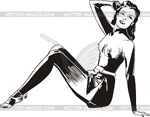 Pin-up girl - vector image