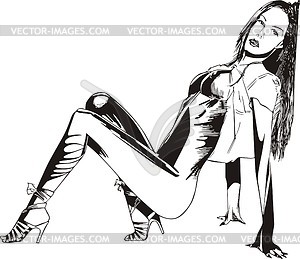 Сексуальная девушка - изображение векторного клипарта