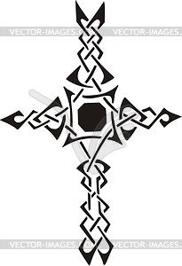 Tribal cross tattoo - vector image