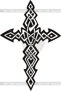 Tribal cross tattoo - vector image