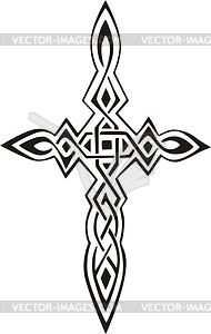 Tribal cross tattoo - vector clip art