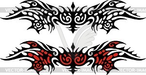 Symmetrical tattoo - white & black vector clipart