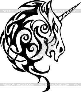 Unicorn tattoo - color vector clipart