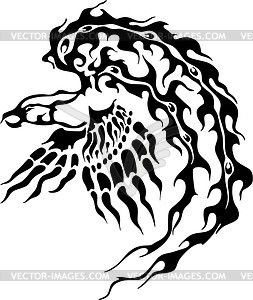 Bird flame tattoo - vector image